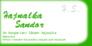 hajnalka sandor business card