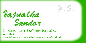 hajnalka sandor business card
